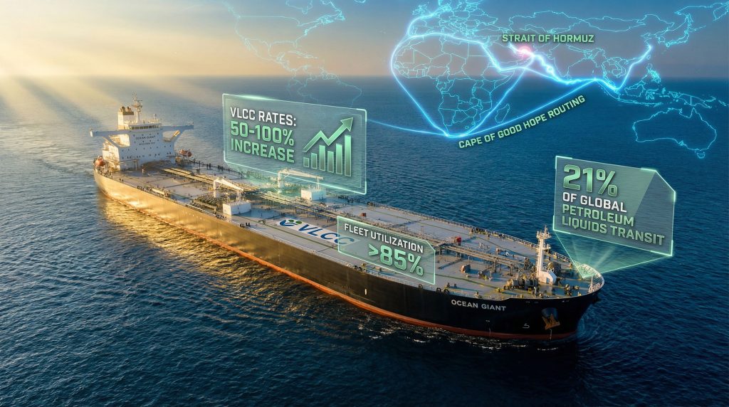 VLCC rates surge with increasing transit.