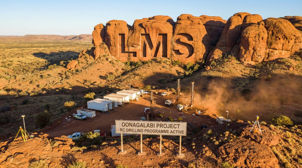 Litchfield Minerals Ltd-LMS-Oonagalabi Project drilling site in desert.