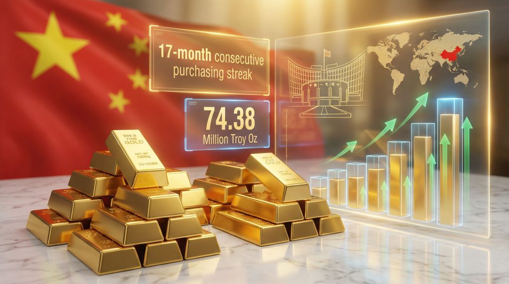 China's central bank gold purchases visualized.