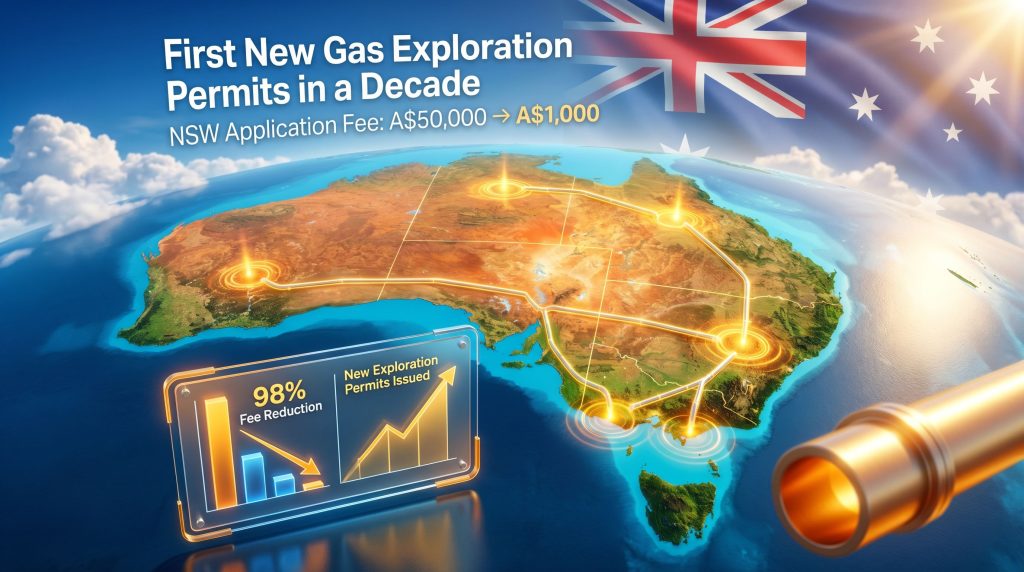 Australia first gas exploration permits in a decade map