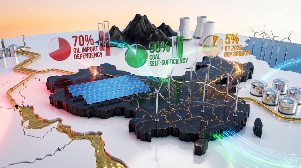 China energy security: oil, coal, renewables, GDP.