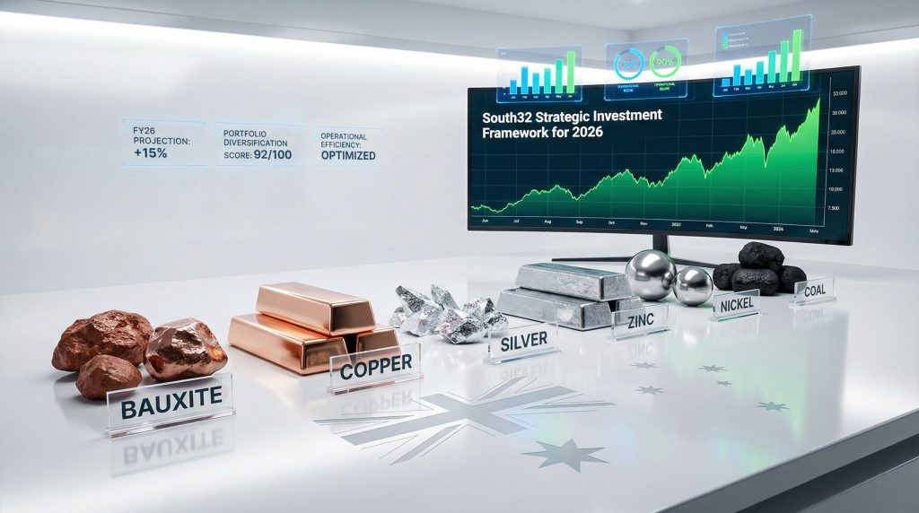 South32 share price trends and projections.