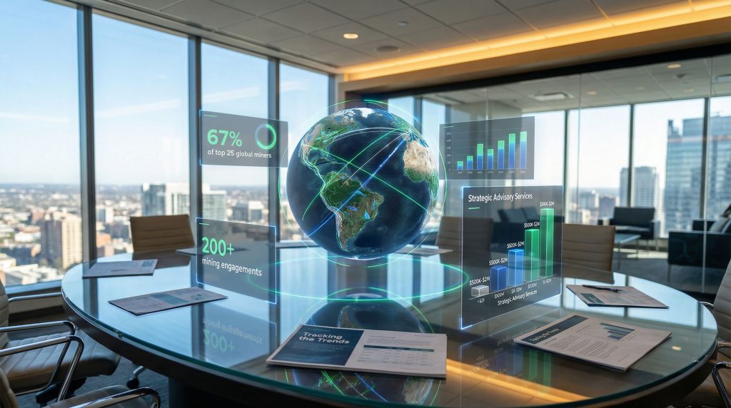 Holographic analytics in mining consulting firms.