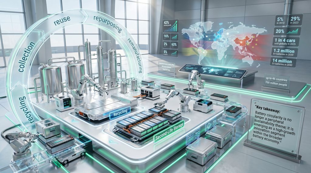 battery circularity innovation recycling and second-life storage