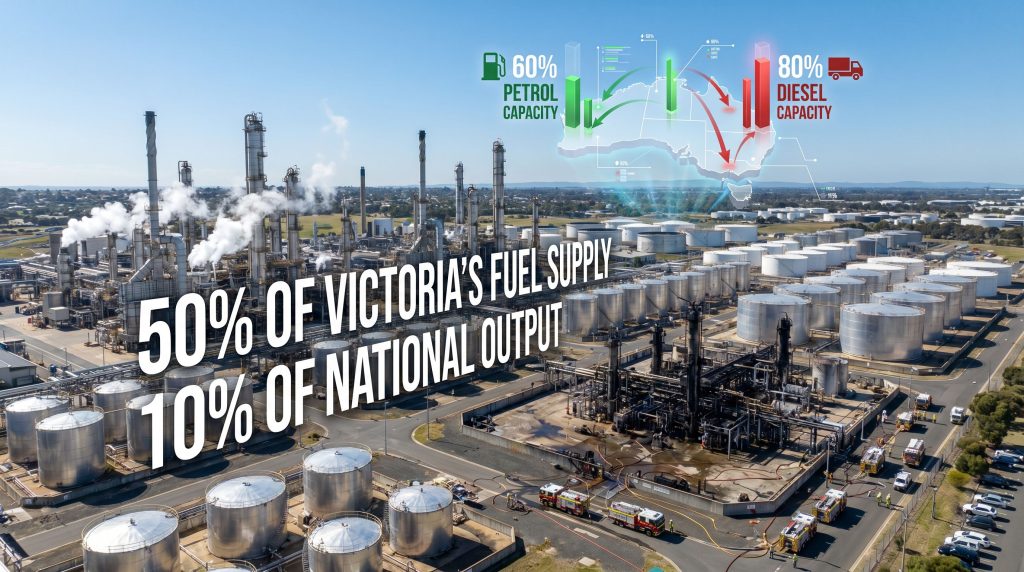 Geelong refinery fire impact on fuel supply.