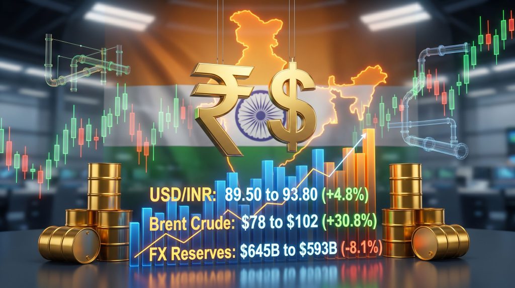 Iran war impact on Indian rupee visualized.