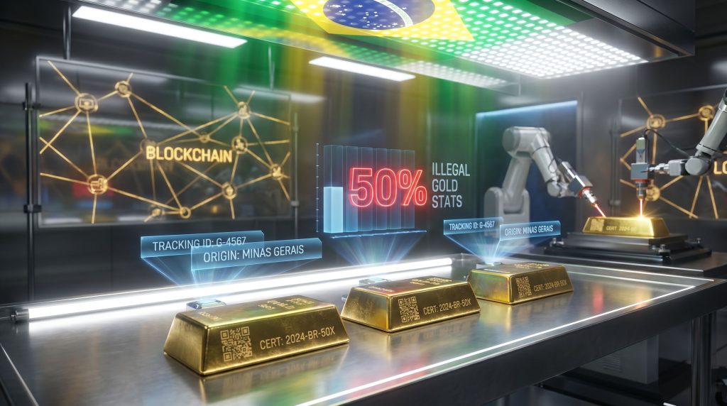 Gold traceability concerns with blockchain indicators.