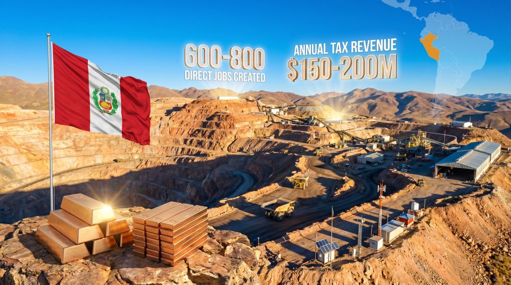 Peruvian copper mine highlights economic impact.