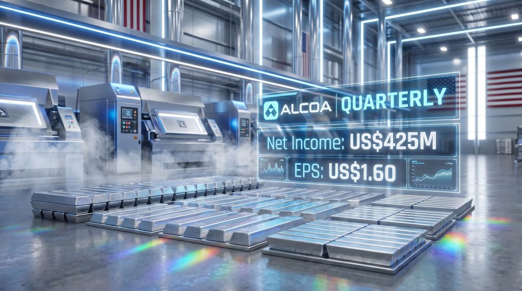 Alcoa Q1 2026 financial results displayed.