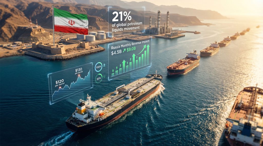 Iran war impact on oil prices visualized with tankers.