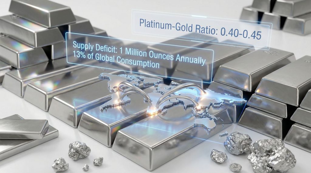 Platinum supply deficit visualized with bars.
