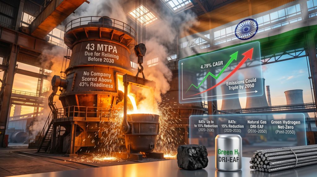 India steel sector decarbonisation steel plant transition infographic