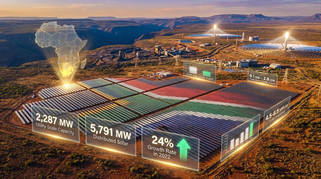 Solar power installation growth in South Africa.