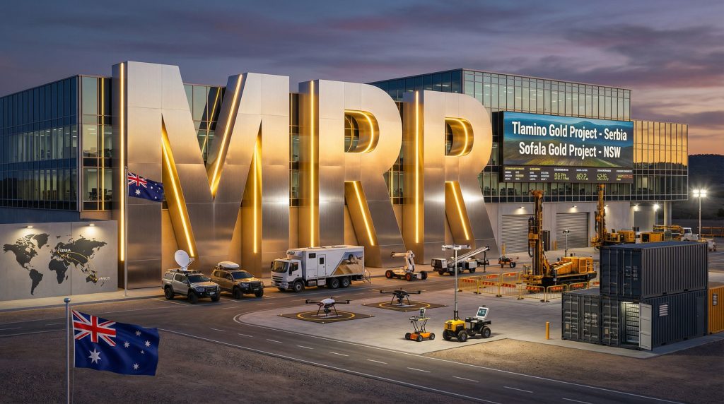 Minrex Resources Ltd-MRR-MRR building with vehicles and machinery.