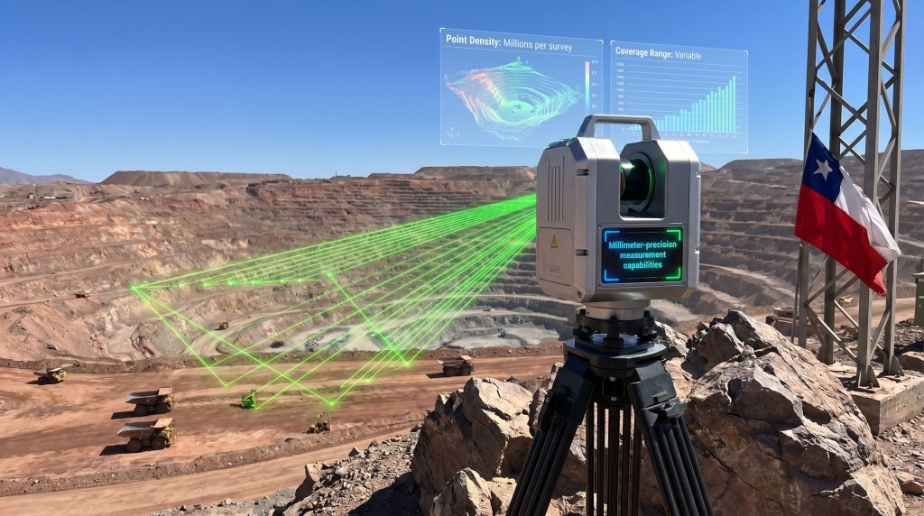 LiDAR monitoring device surveying Coquimbo mining.