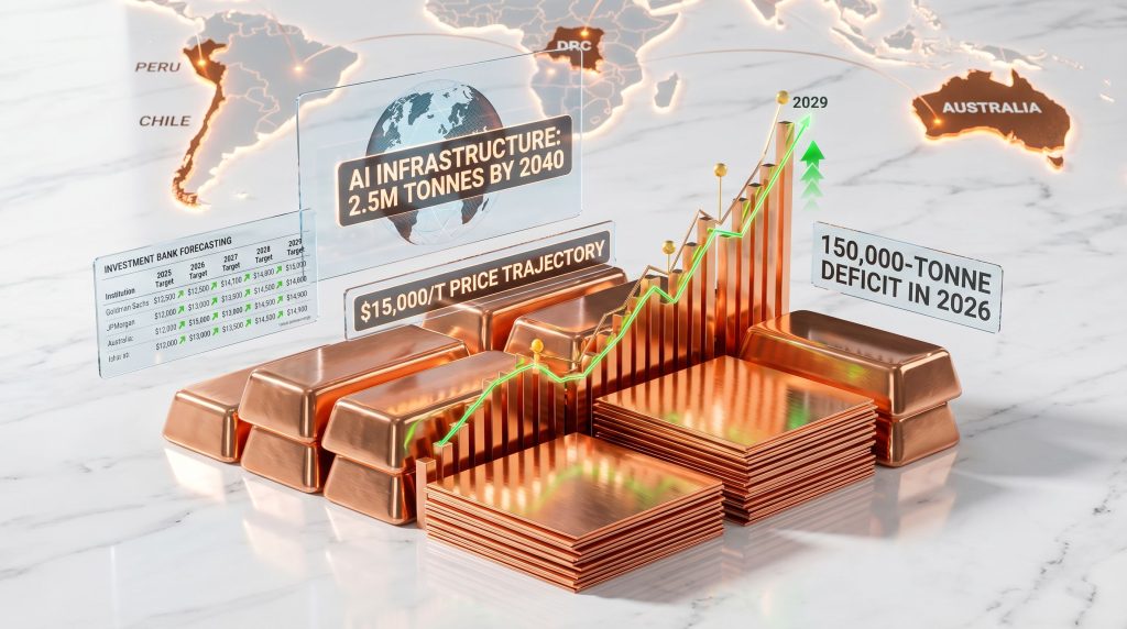 Copper predicted to reach $15,000/t soon.