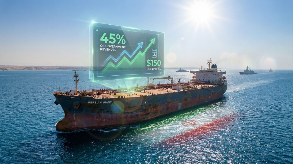 Oil tanker highlights U.S. blockade on Iran.