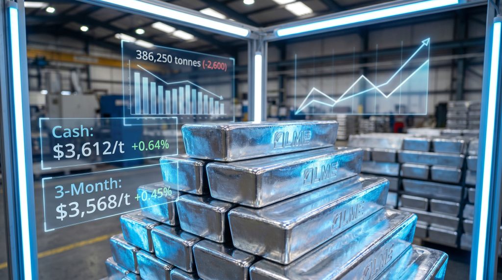 Aluminium rise on London Metal Exchange graph.