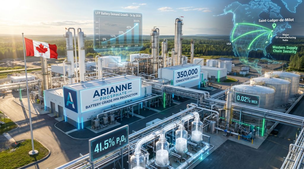 Arianne Phosphate battery-grade acid production facility.