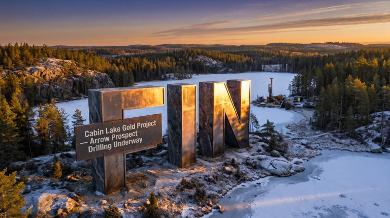 FIN Resources Ltd-FIN-Cabin Lake Gold Project drilling site aerial view