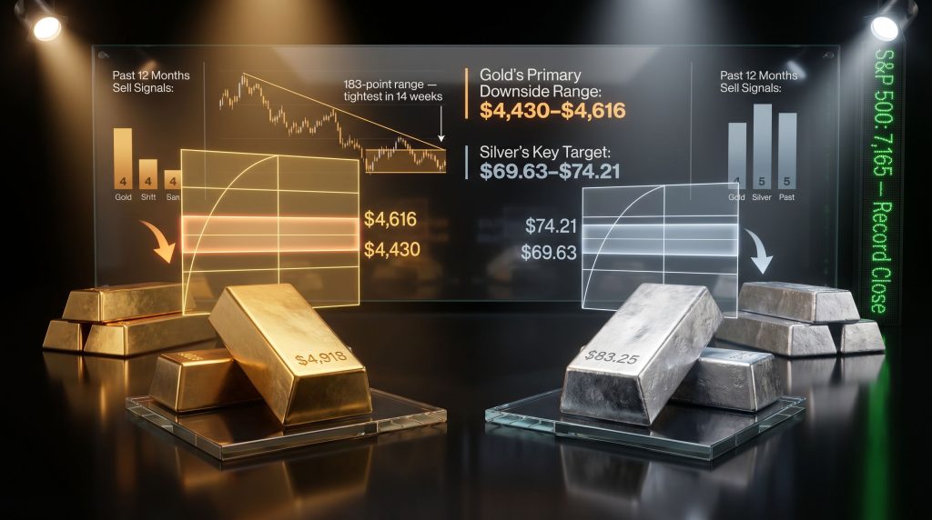 Gold and silver price forecast lower levels chart