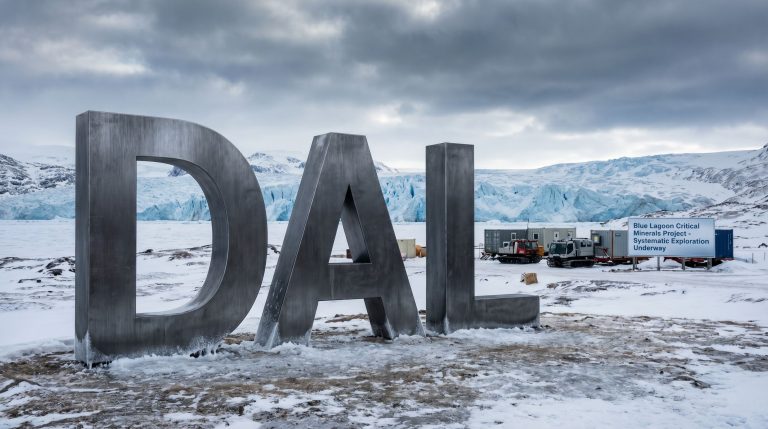 Dalaroo Metals Ltd-DAL-DAL letters in snowy arctic landscape.