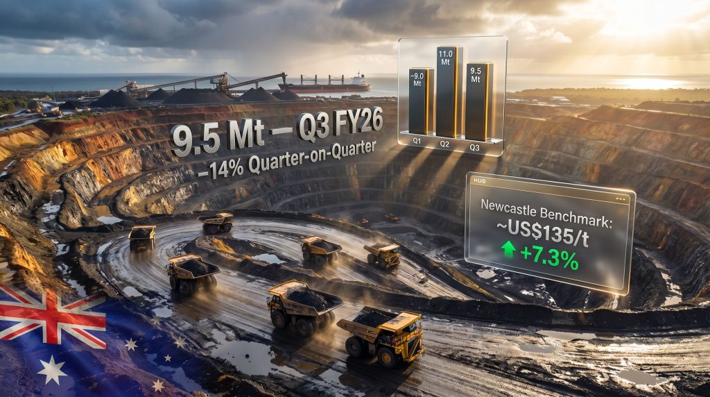 Whitehaven output falls 14% as coal prices lift mine scene
