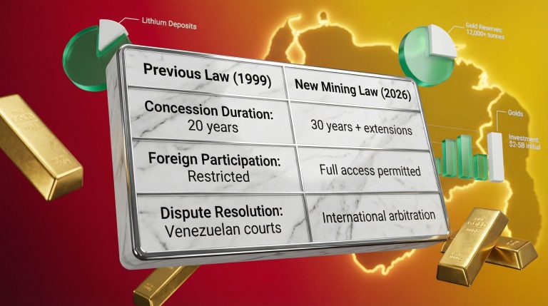 Venezuela mining law changes for investment.