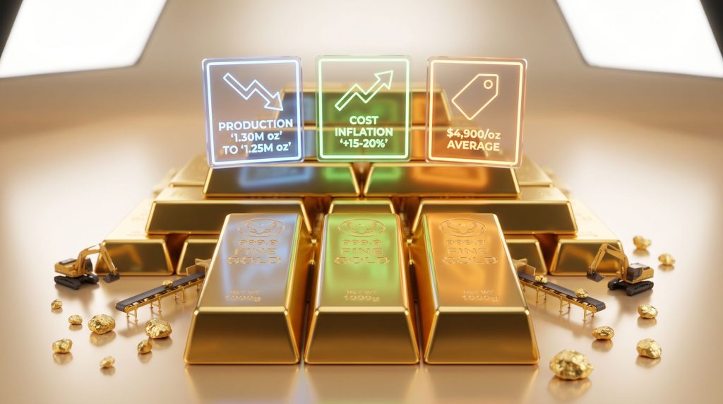 Newmont flags weaker gold production issues.