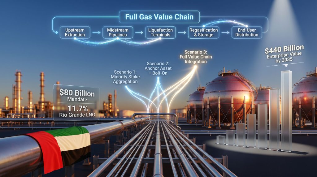 ADNOC investment in US gas business strategy infographic