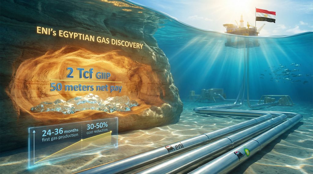 Eni gas discovery offshore Egypt visualization.