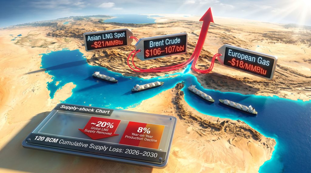 Mideast crisis disrupts global LNG markets map