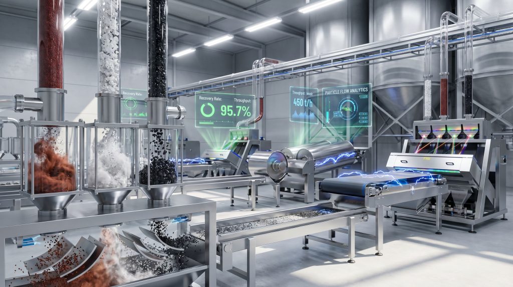 High-tech dry separation technology in mining.