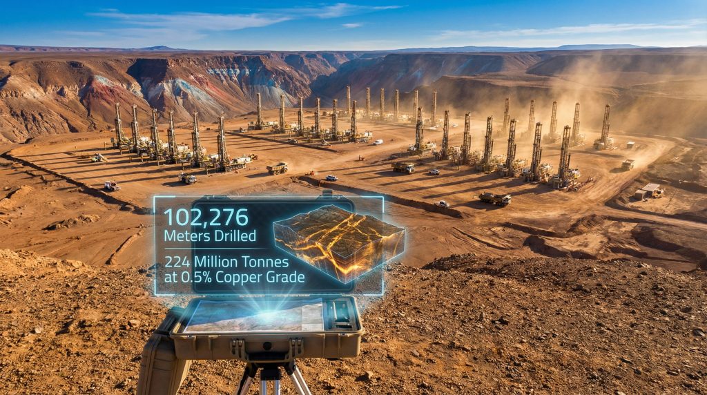 Codelco exploration investment: drilling site overview.