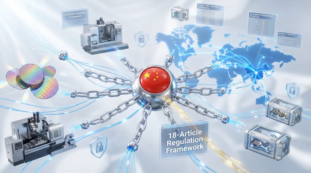 China supply chain security rules concept.