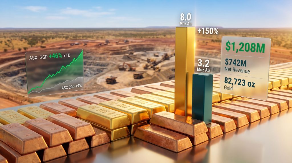Greatland Resources March quarter cash build and gold-copper resource growth infographic