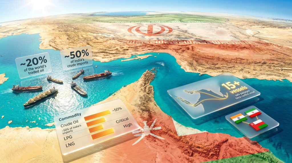 Strait of Hormuz safe transit for India map