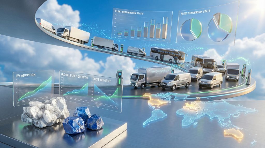 Electric fleets visualization with growth graphs.