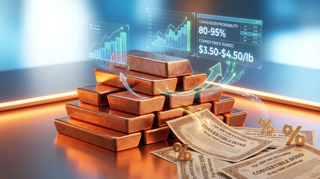 Copper bars and convertible bond obligations illustration.