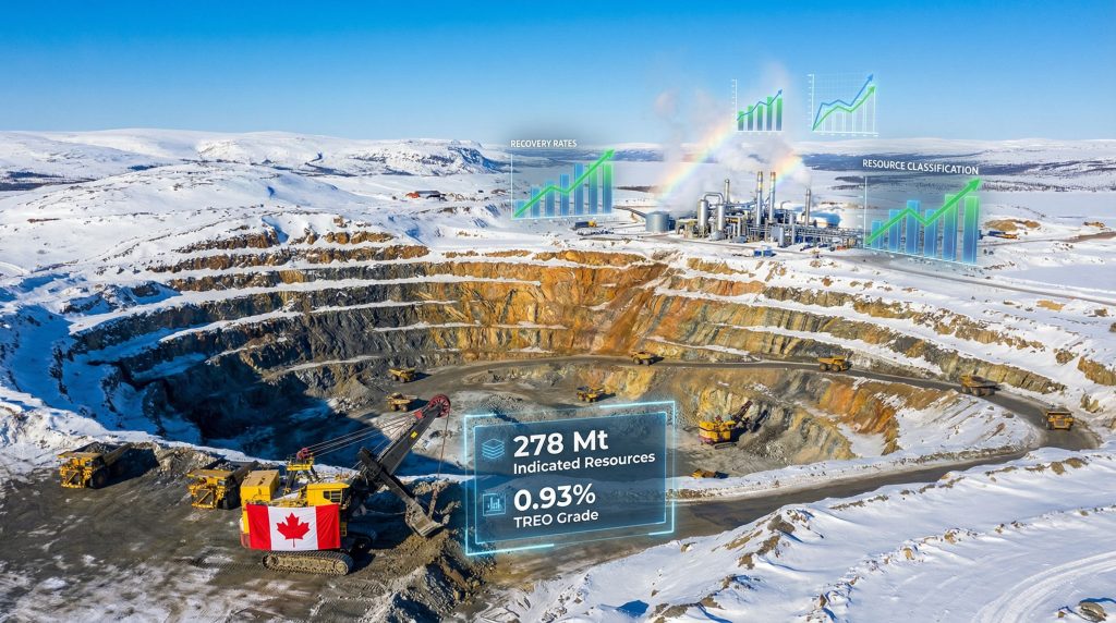 Strange Lake Project: Snowy mining site overview.