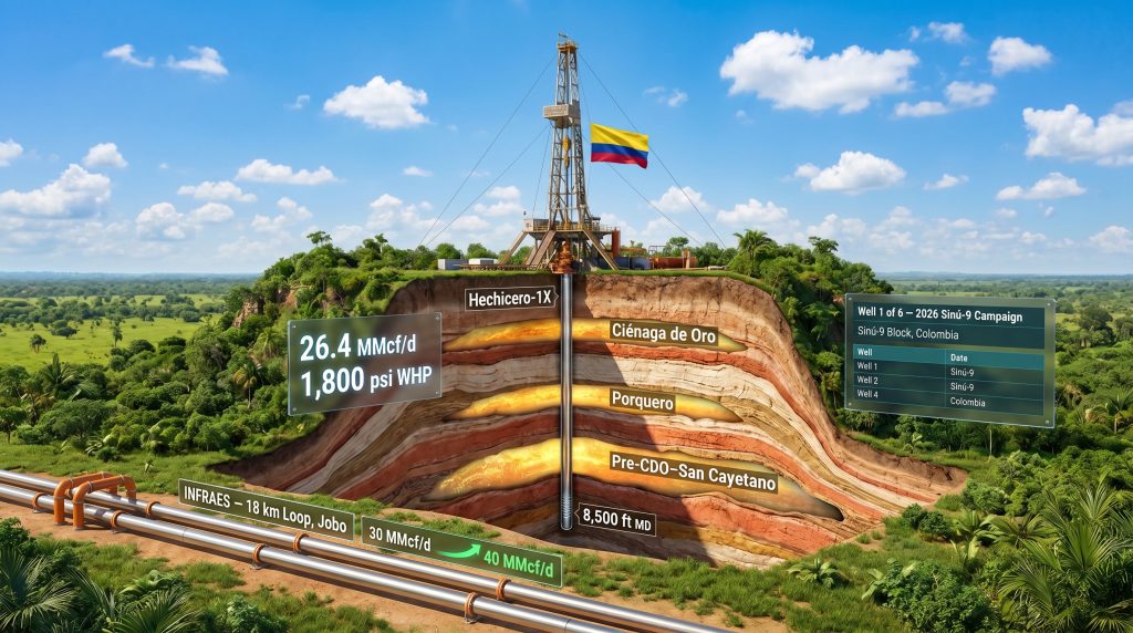 Maurel & Prom Hechicero-1X gas discovery in Colombia infographic