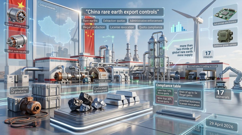 China rare earth export controls infographic