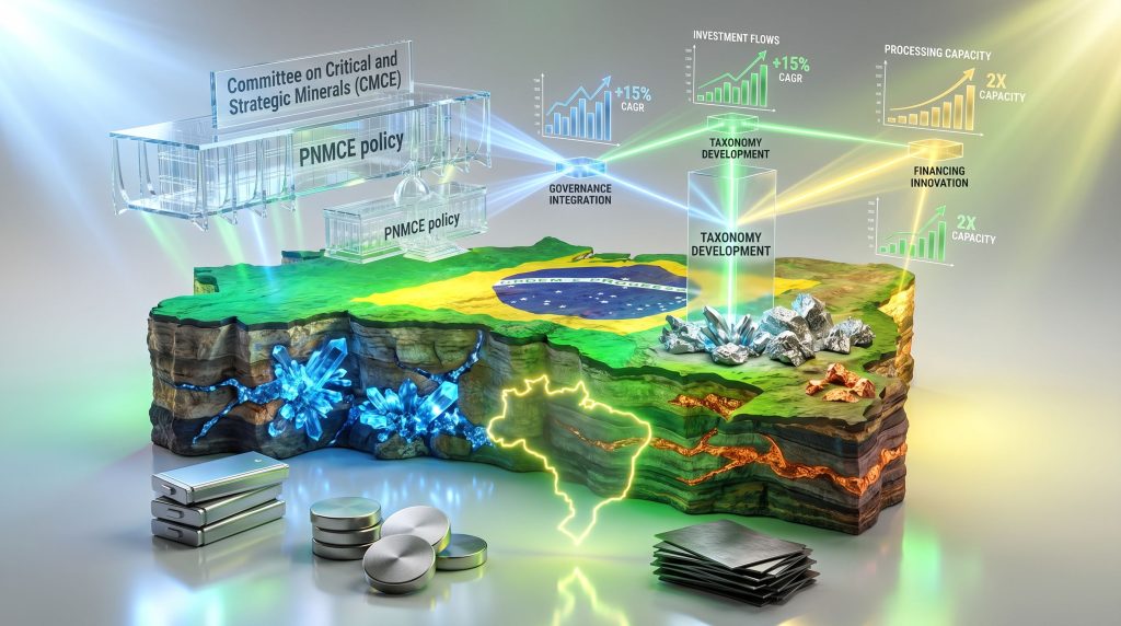 Brazil critical minerals regulation illustrated with map.