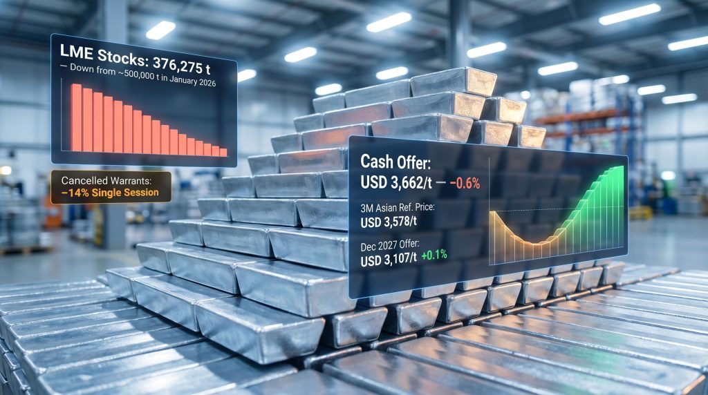 LME aluminium cash offer dips as inventories slide further infographic