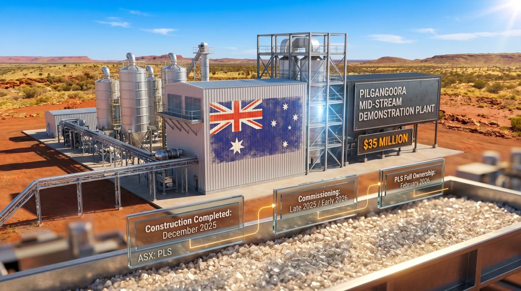 PLS Pilgangoora mid-stream demonstration plant rendering