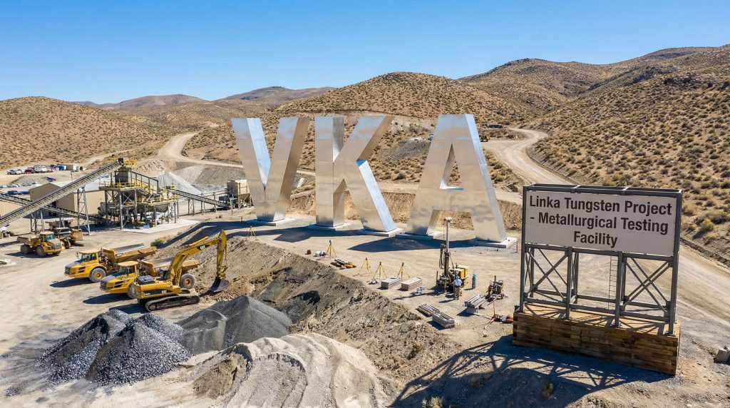 Viking Mines Ltd-VKA-Linka Tungsten Project facility with machinery.