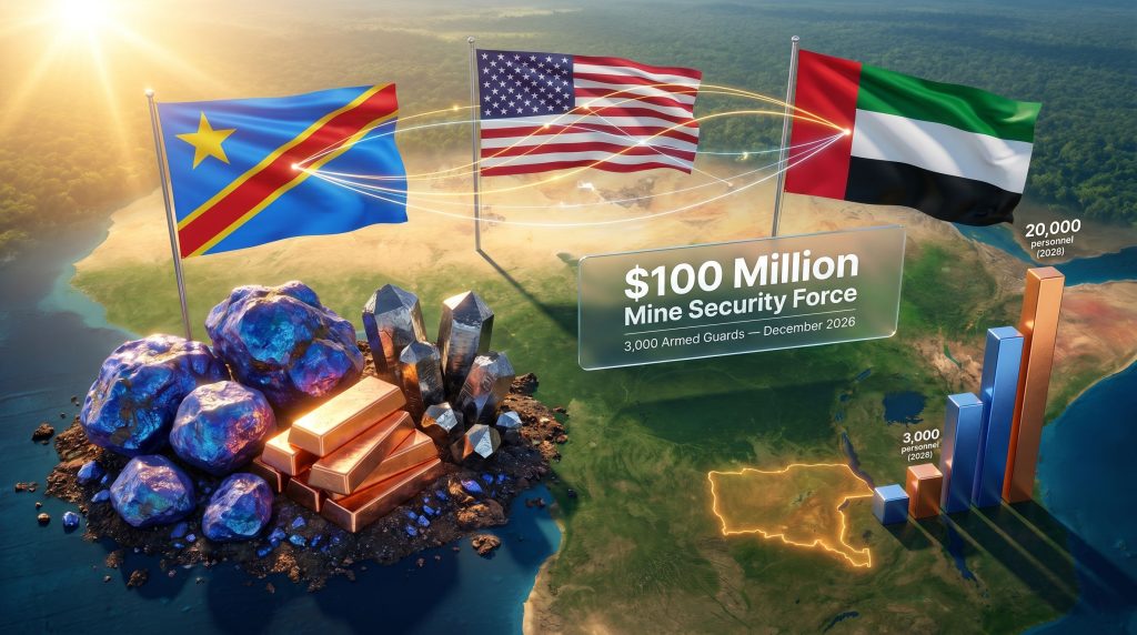 US denies funding Congo mine security force map graphic