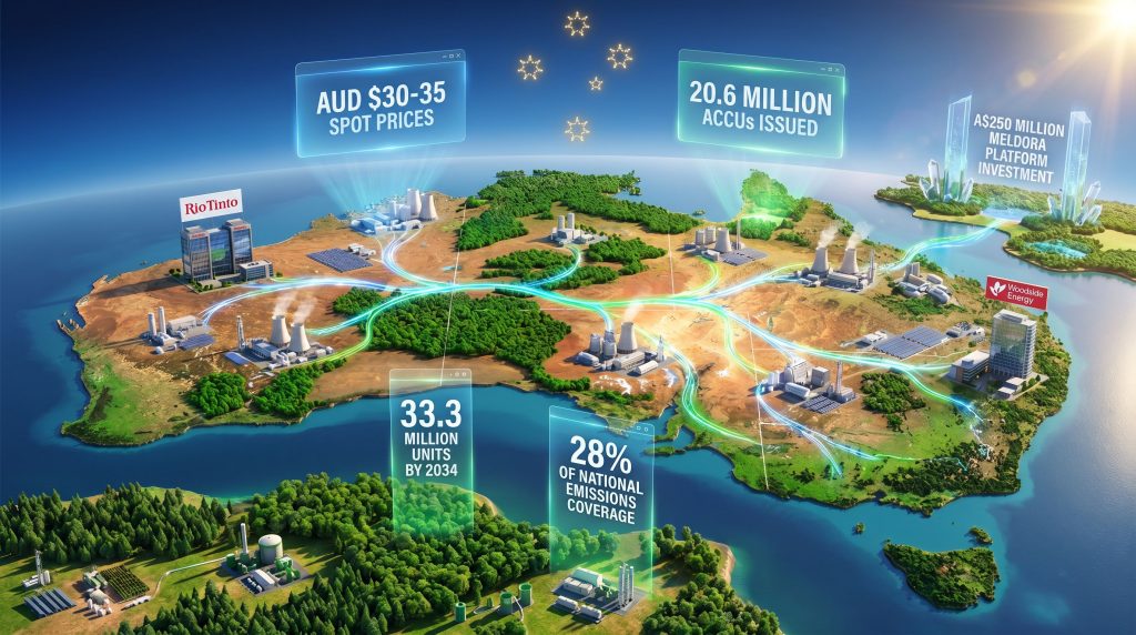 Australia's carbon credit rush visualization map.
