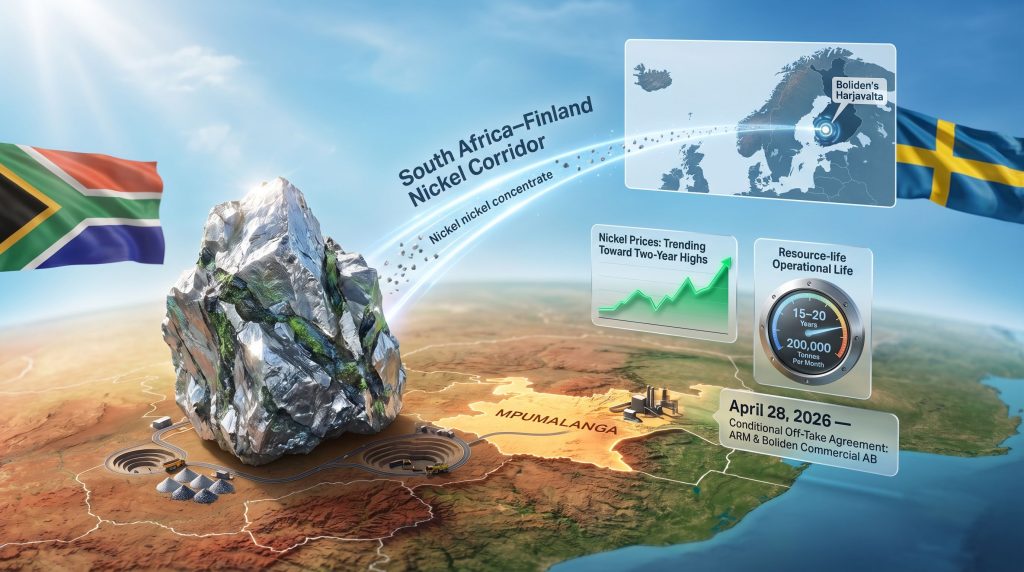 African Rainbow Nkomati nickel mine restart after off-take deal with Boliden infographic