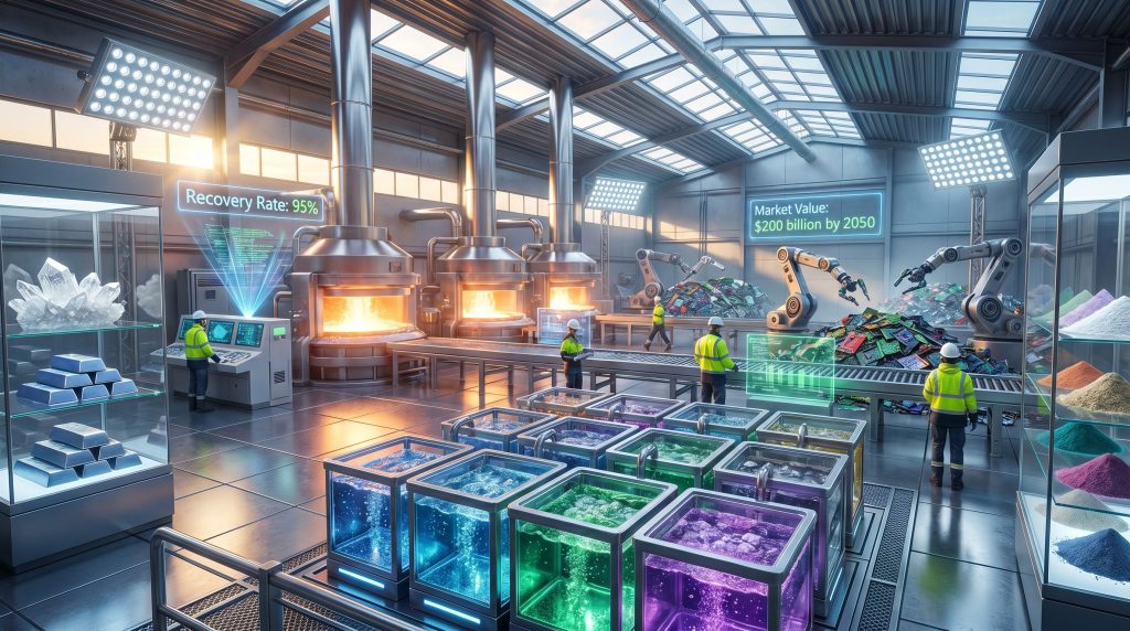 High-tech facility for recycling critical minerals.